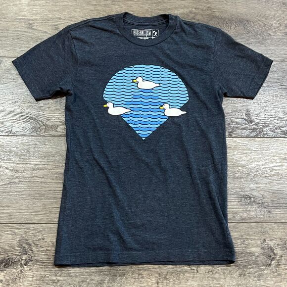 Baseballism Ducks on the Pond Blue T-Shirt - Men's Size Small - Picture 1 of 7